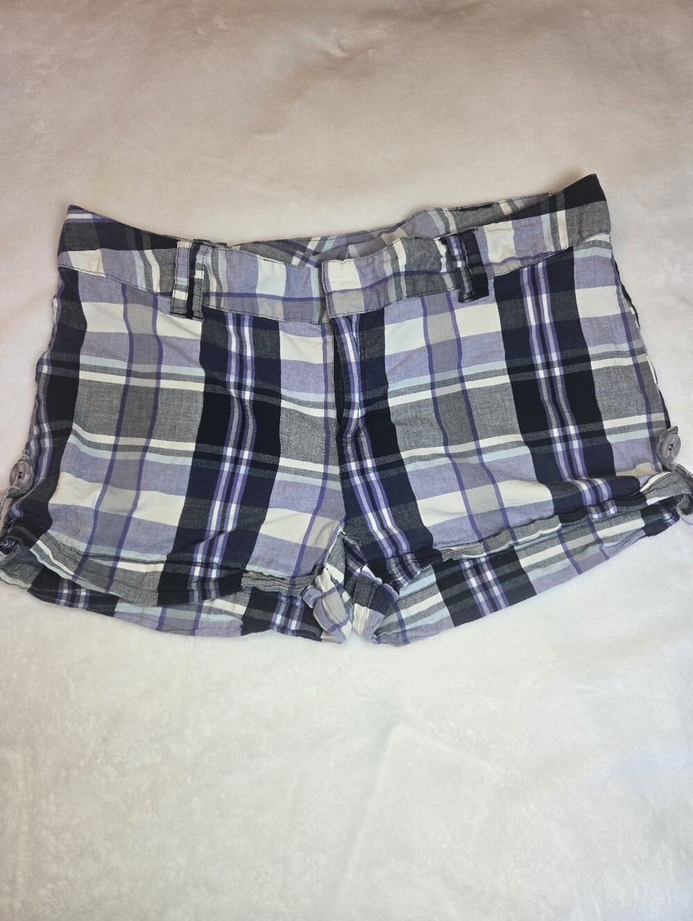 Zoey & Beth  Vintage Y2k Shorts XL Plaid Purple Shorties